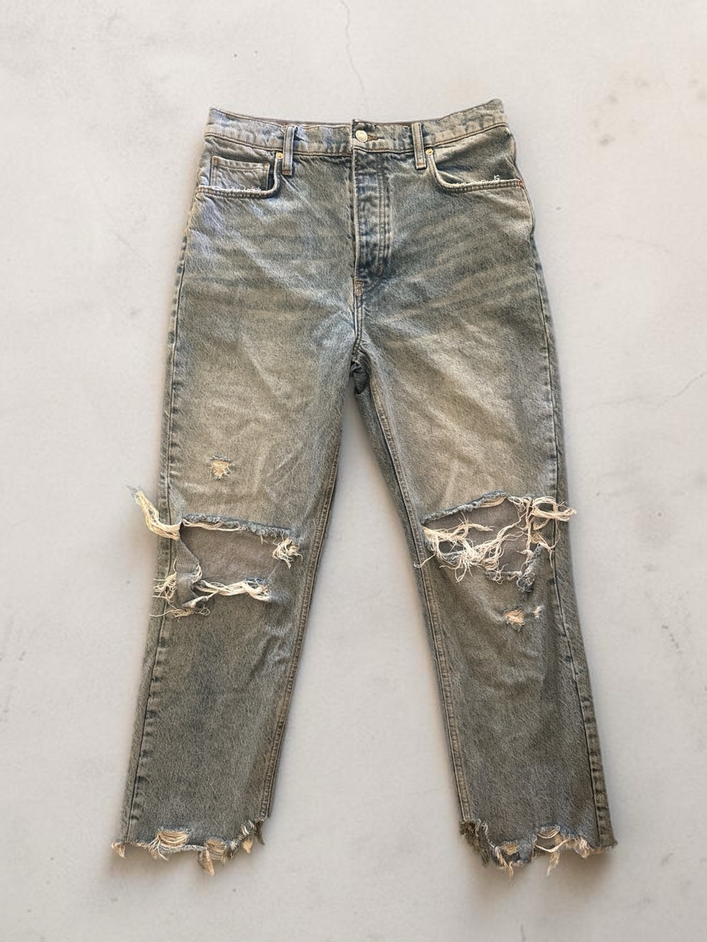 We The Free Distressed Boyfriend Jeans in Washed Gray